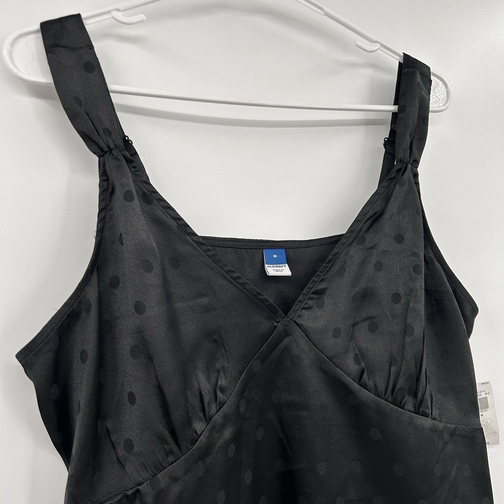 Old Navy Womens NWT Y2K Polka Dot Babydoll‎ Top Size M Black Whimsigoth Fairy - Picture 2 of 9